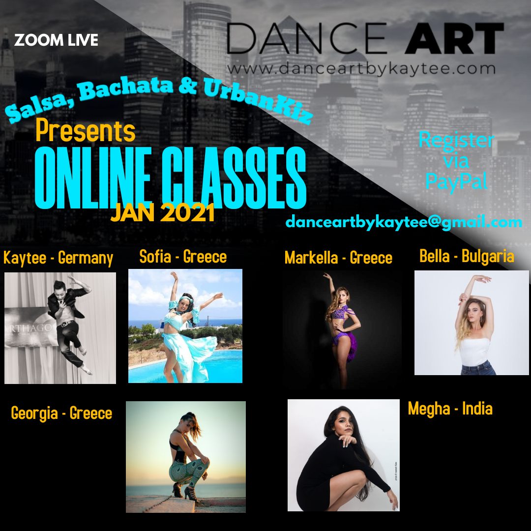 Salsa, Bachata, UrbanKiz with International Artists this Jan 2021