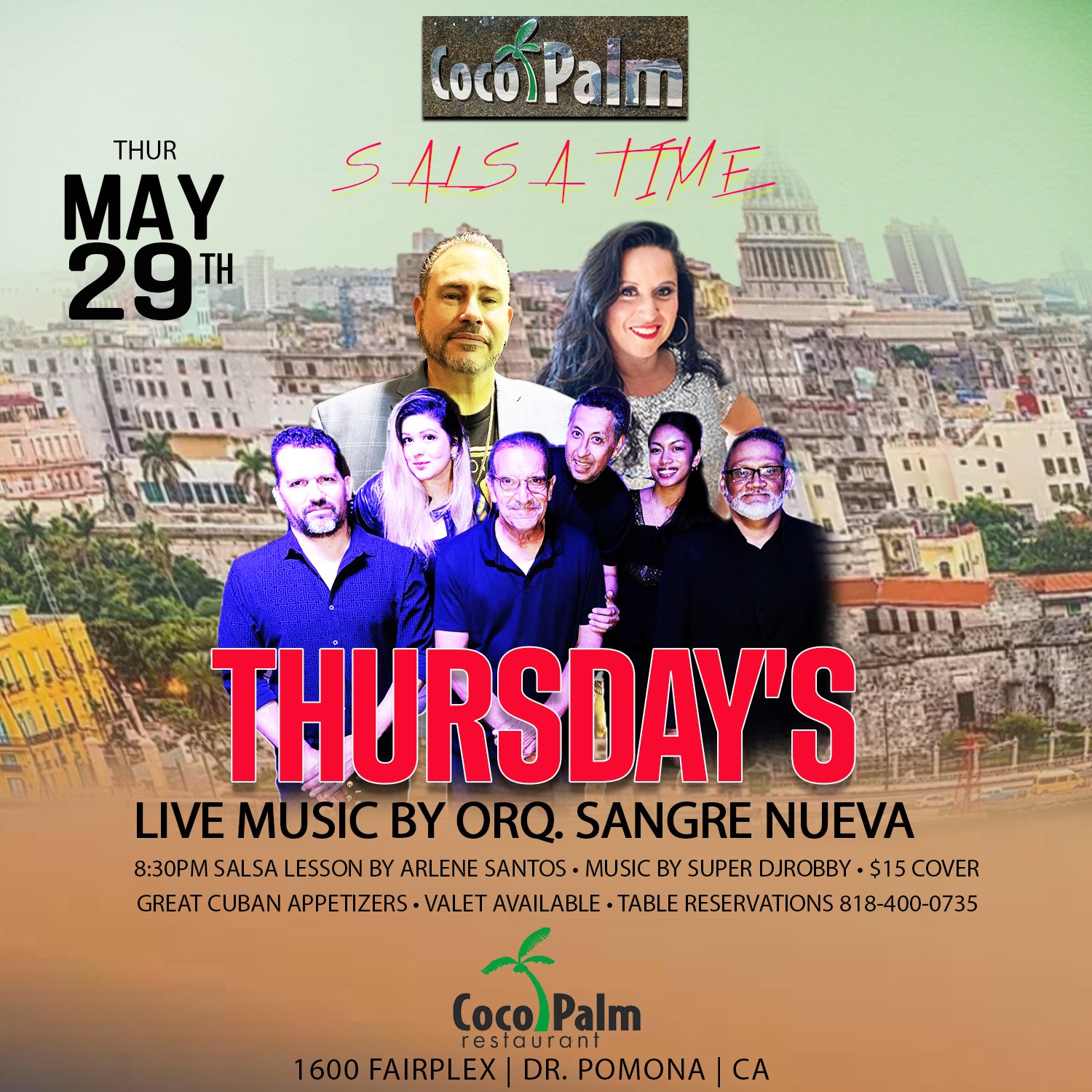 THIS THURSDAY AT COCO🌴PALM LIVE SALSA MUSIC!!