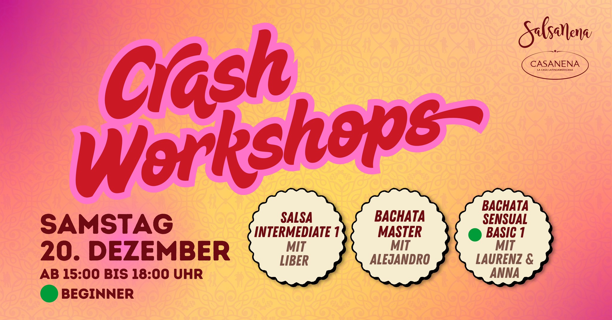 SAMSTAG CRASH WOKSHOPS💃🥳😎