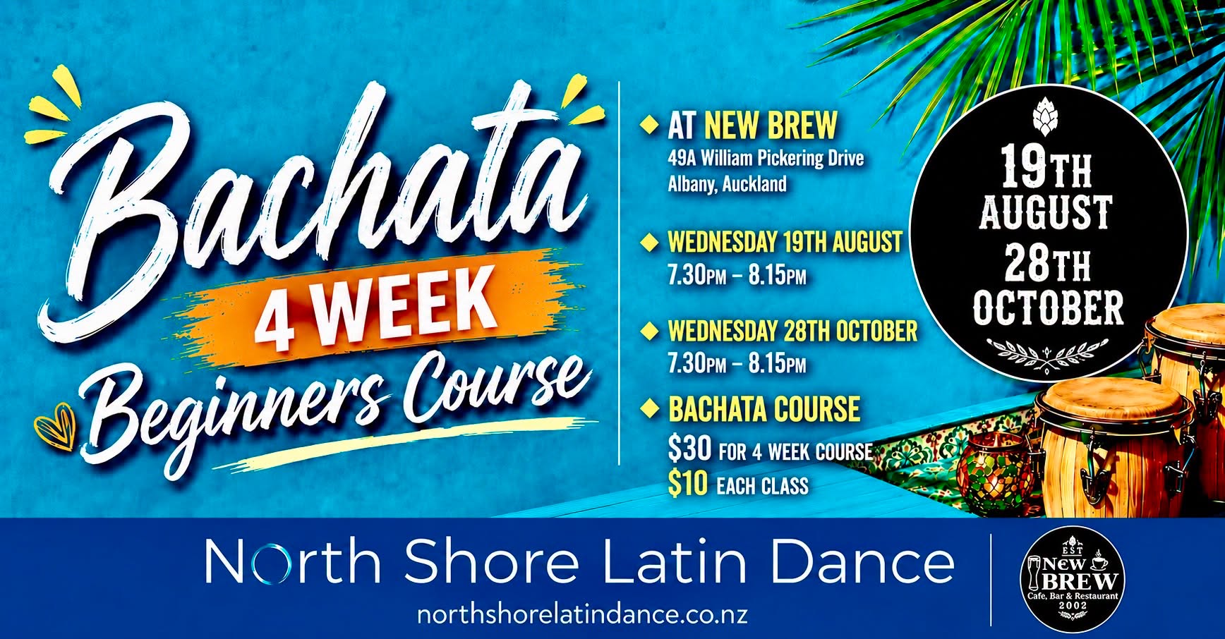 Wednesday Bachata Beginners 4 Week Coursea