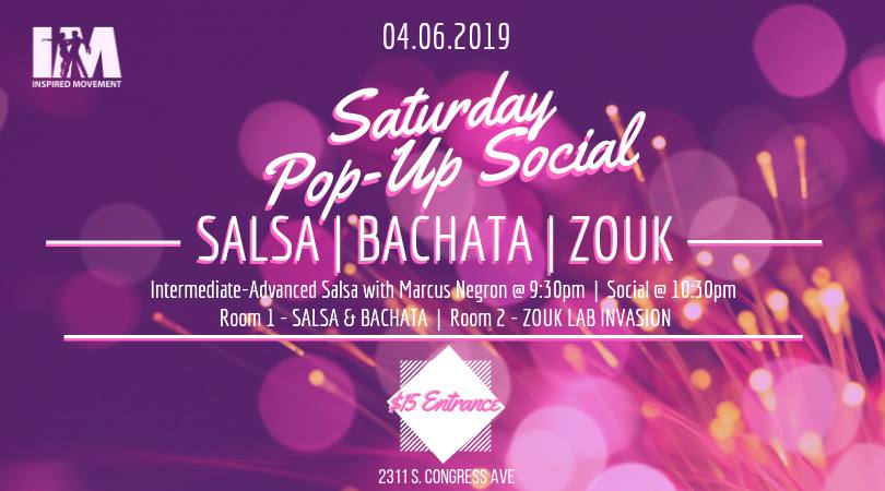 Saturday Pop -up Salsa and Bachata Social