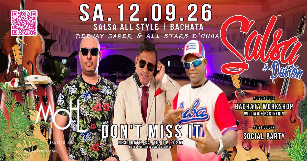 ๐ญ2 ๐ฌ9 ๐ฆ๐ฎ๐น๐๐ฎ ๐ ๐ฃ๐ฎ๐๐ถฬ๐ผ๐ป ๐ฅ BACHATA WORKSHOP & SALSA y BACHATA SOCIAL๐ฅ