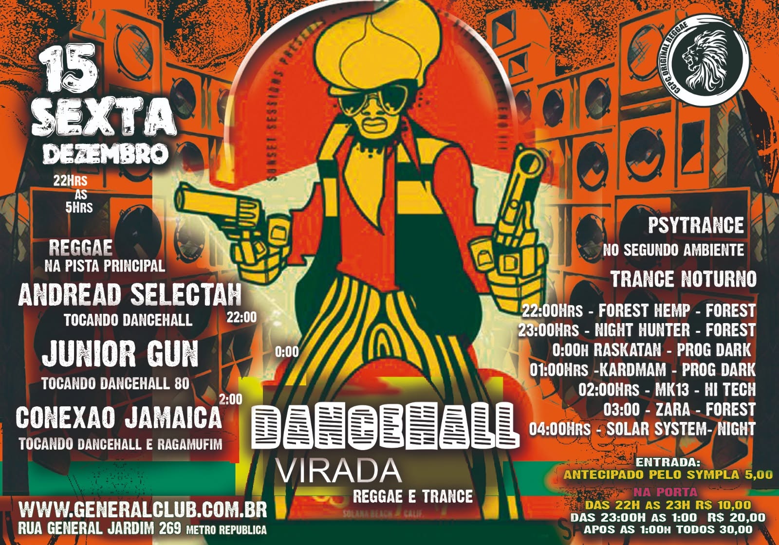 CCPC SEXTA 15 12 - DANCEHALL VIRADA REGGAE & TRANCE - Das 22h até ás 05h!!!