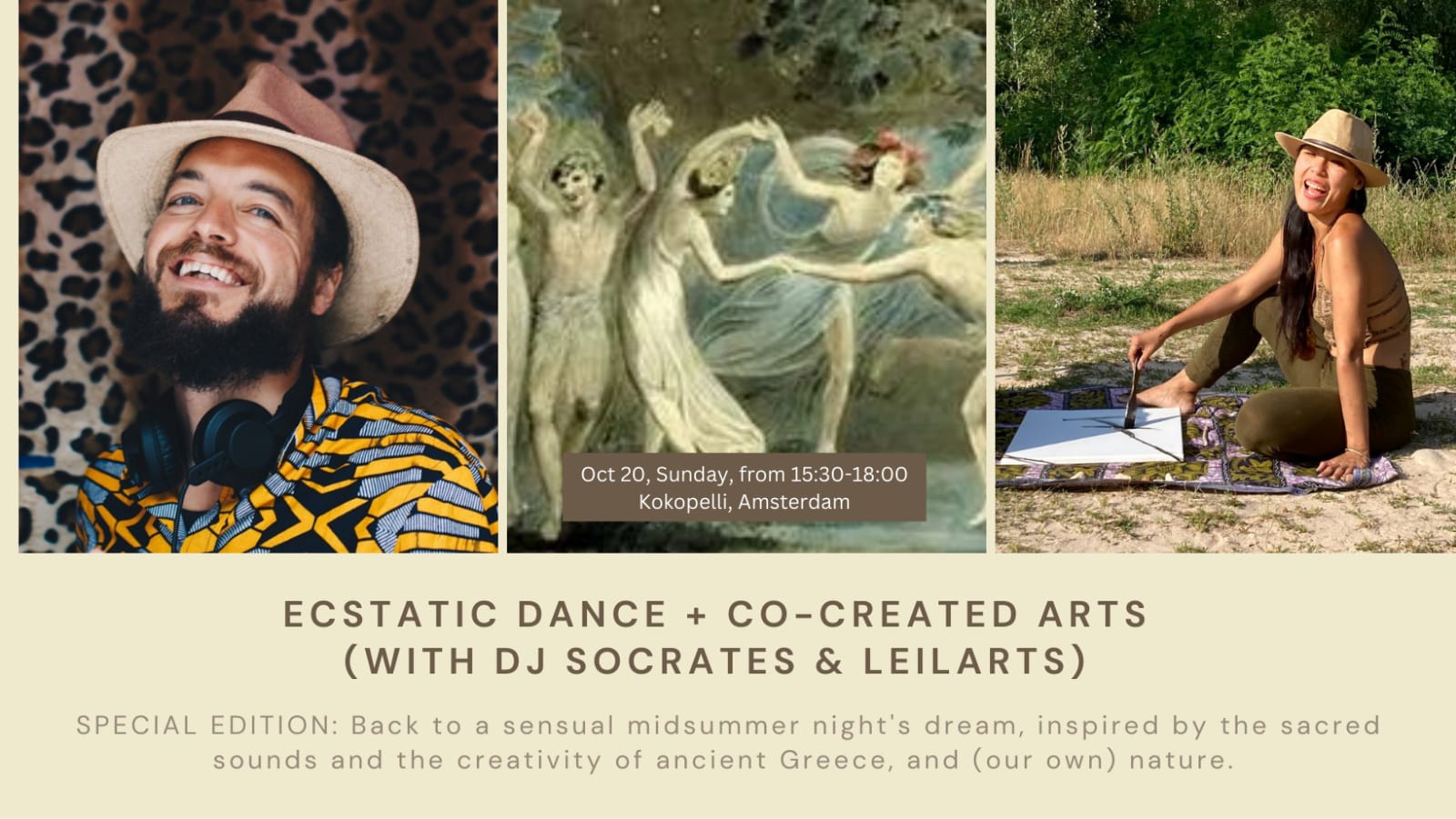 ‘Back to A Midsummer Night’s Dream’, an Ecstatic Dance & Arts Journey with DJ Socrates and LeilArts