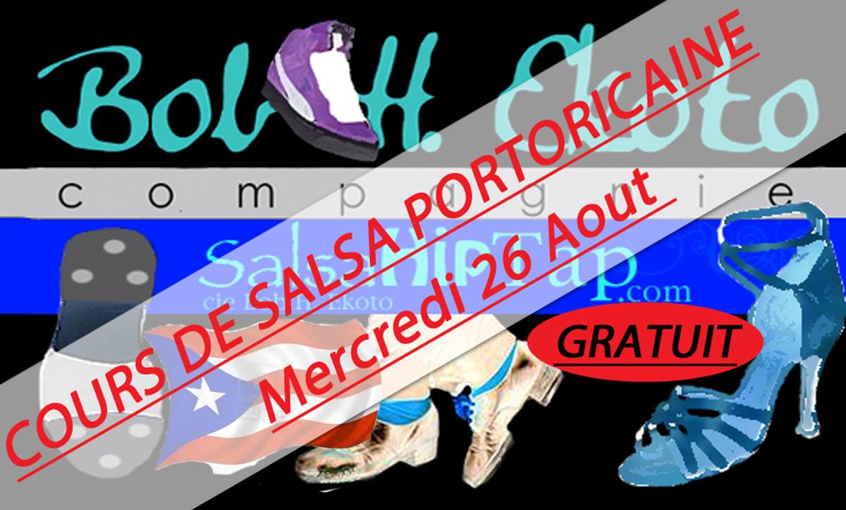 Initiation et cours inter de Salsa Portoricain mercredi 26 Aout GRATUIT