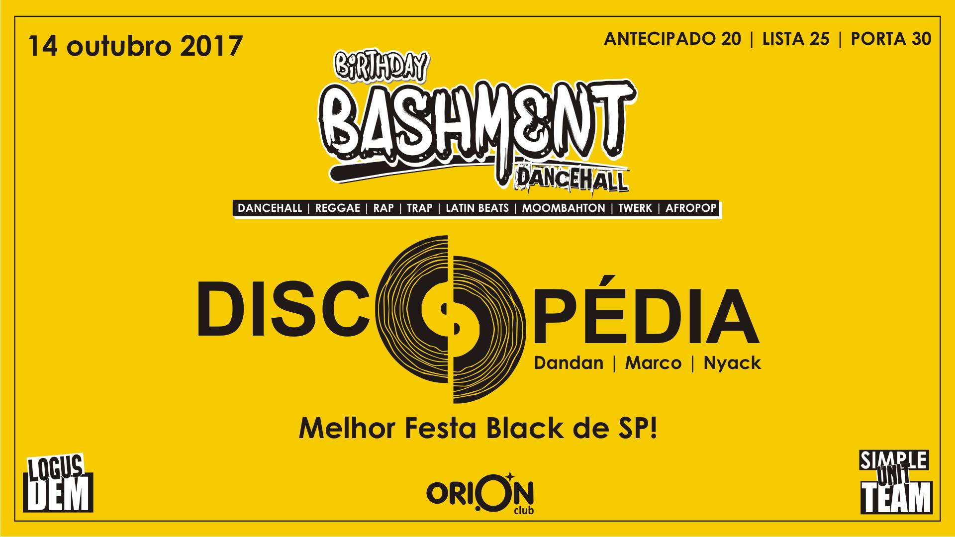 Bashment Dancehall convida Discopédia