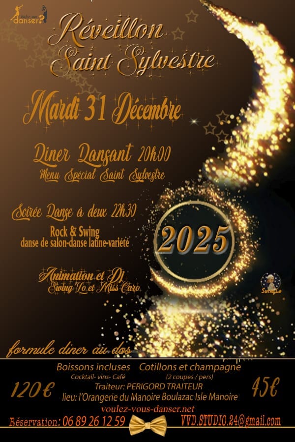 REVEILLON DANSANT & SON MENU ST SYLVESTRE