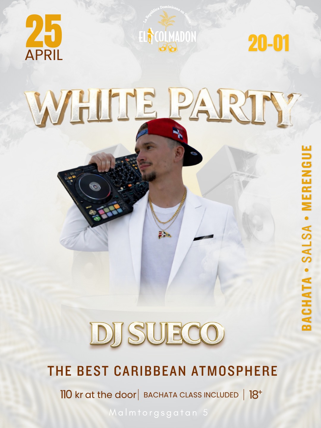 El Colmadon White Party Bachata, Salsa & Merengue in Stockholm π€