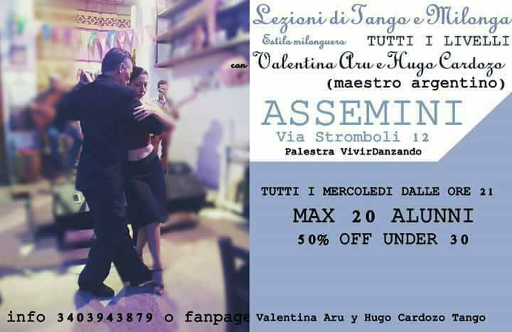 Assemini lezioni di tango e milonga con Valentina e Hugo Cardozo