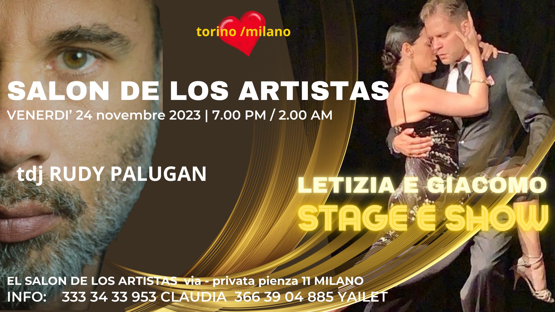 MILONGA DE LOS ARTISTAS bailan Letizia e Giacomo