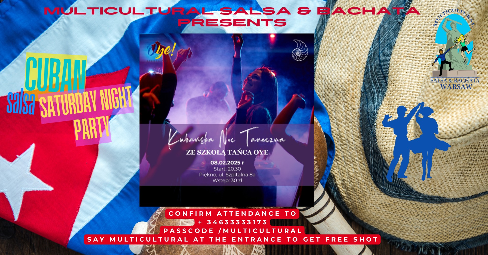 CUBAN SALSA SATURDAY NIGHT PARTY - SAY MULTICULTURAL KEYWORD AT THE ENTRANCE & RECEIVE A FREE SHOT