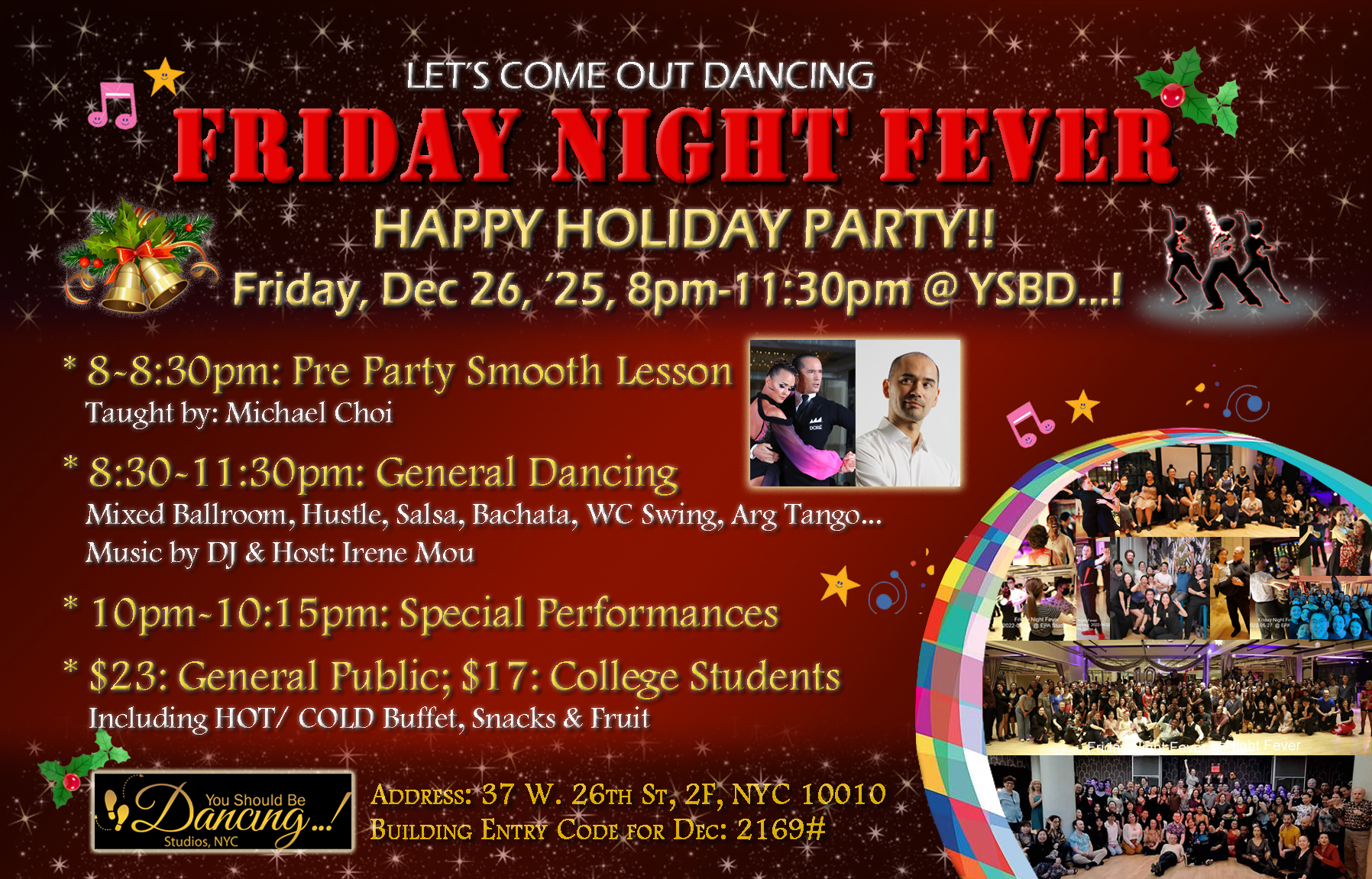 Dec 26 Friday Night Fever HAPPY HOLIDAY PARTY @ YSBD…!