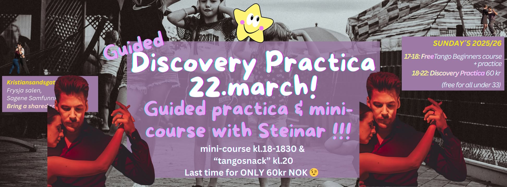 Guided Discovery Practica 22.March (FREE tango beginnersclasses)