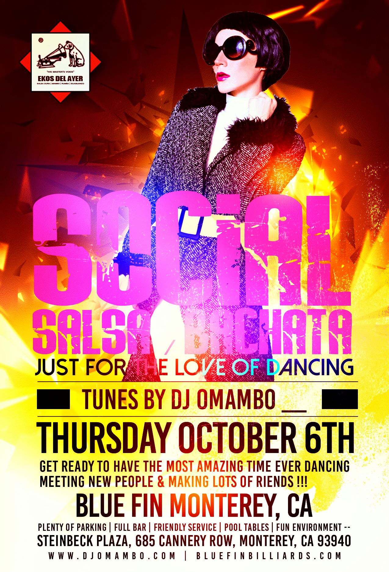 ♫♚♛ Thursday, October 6th - Social Salsa & Bachata Lesson dance