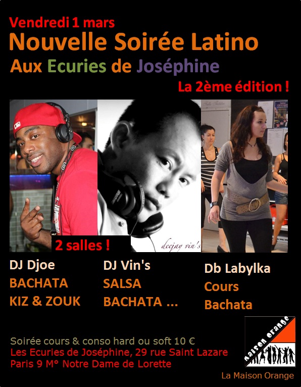 Nouvelle Soirée Latino aux Ecuries de Joséphine ! (2ème édition)