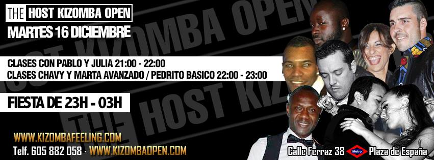 CHAVY & MARTA EN THE HOST KIZOMBA OPEN- MARTES 16 DE DICIEMBRE DE 2014