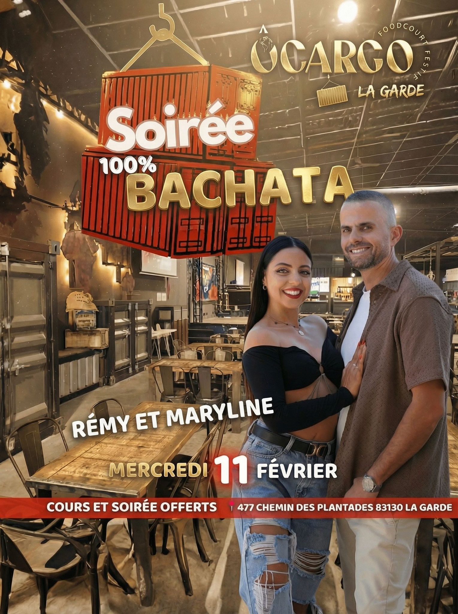 ÔCargo La Garde 100% Bachata Rémy et Maryline Entrée Gratuite