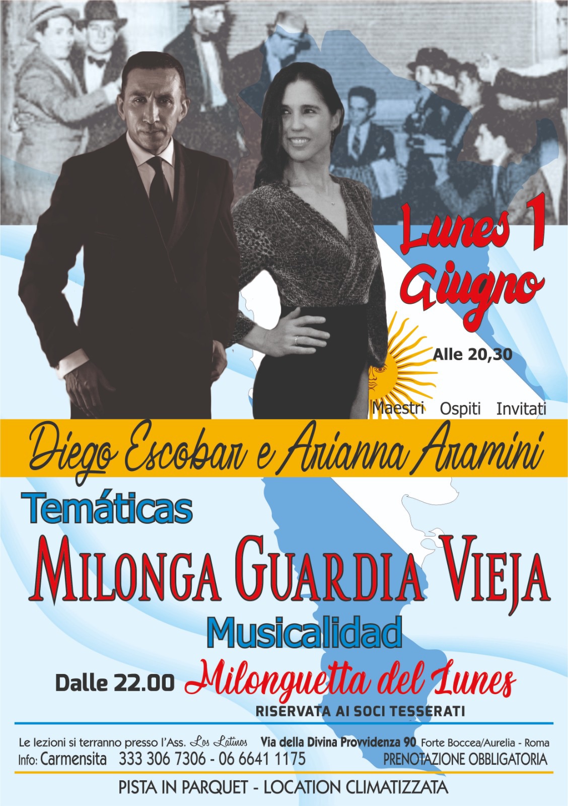 Lezione di milonga GUARDIA VIEJA + PraMilonghetta del Lunes con Diego Y Arianna