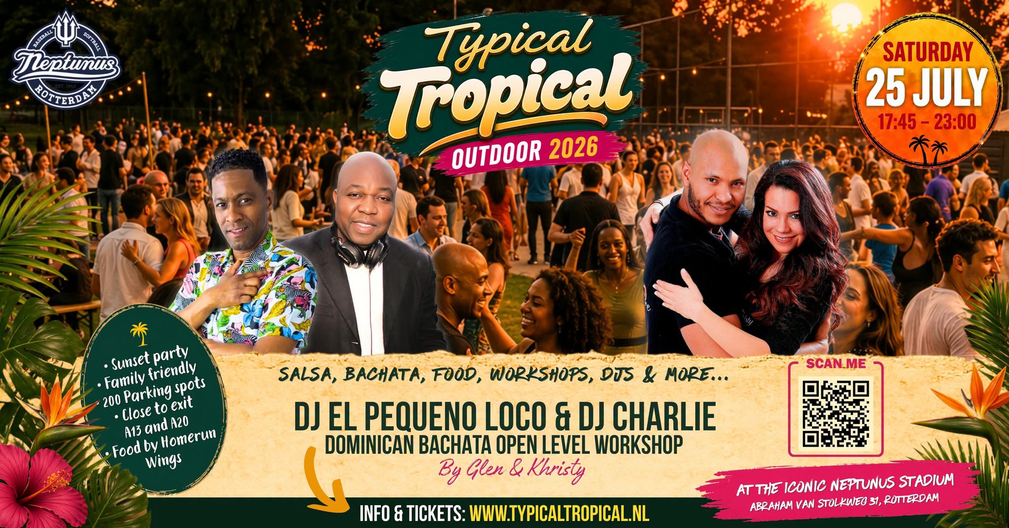 Typical Tropical Outdoor • Neptunus stadion • Salsa, Bachata y mas • Bachata workshop included!