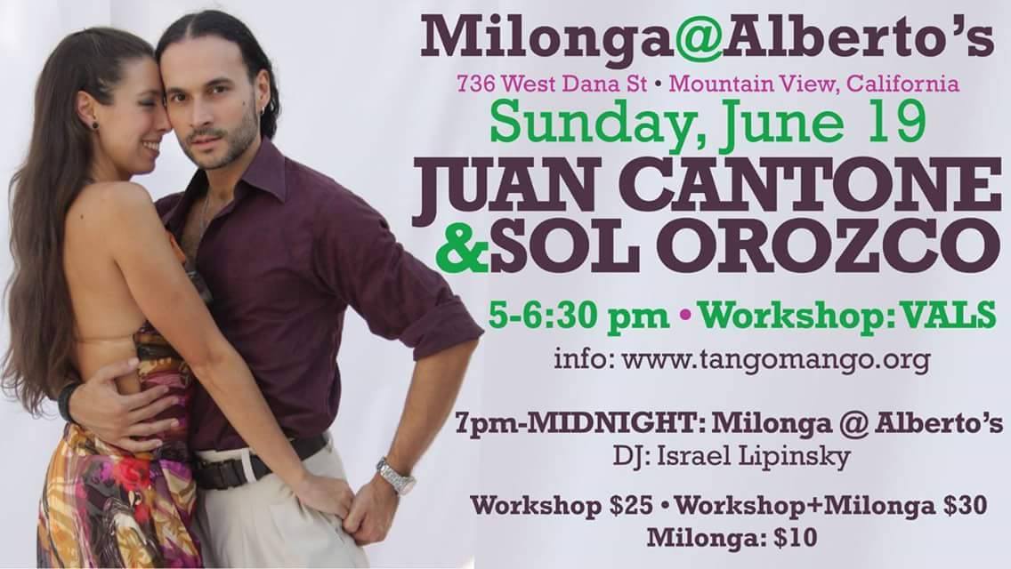Milonga @Alberto's on June 19th with DJ Israel Lipinsky