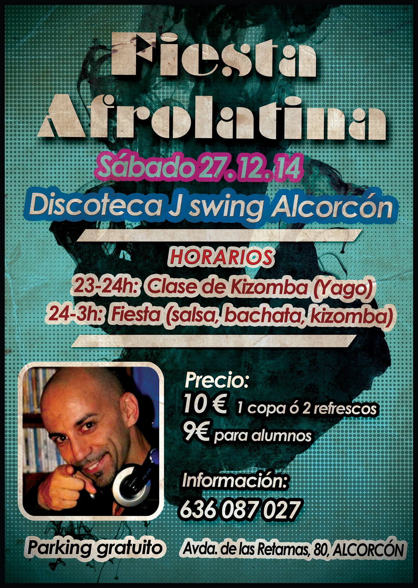Fiesta Afrolatina sábado 27 12 en J'SWING Alcorcón