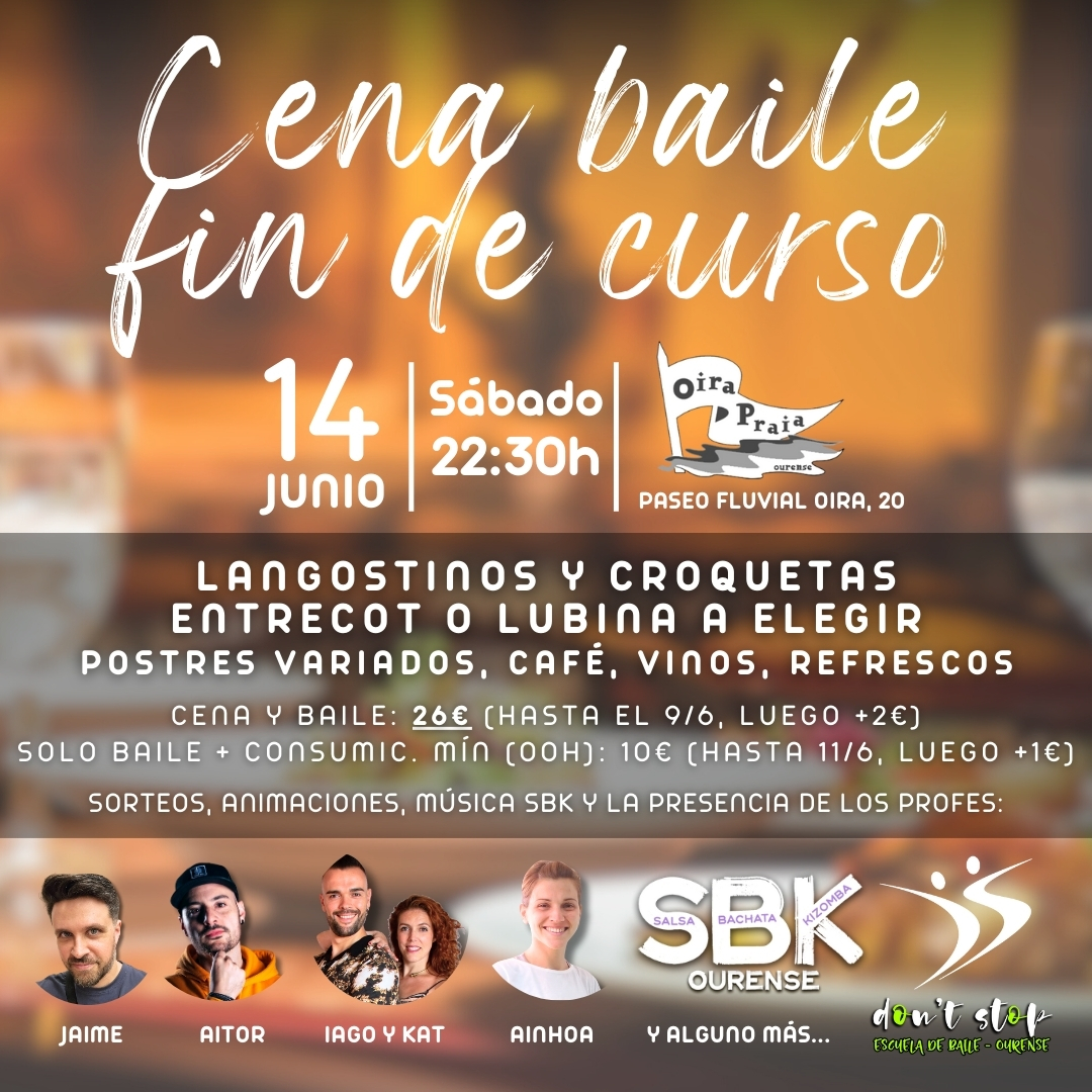 CENA-BAILE FIN DE CURSO 2024-25 Ourense