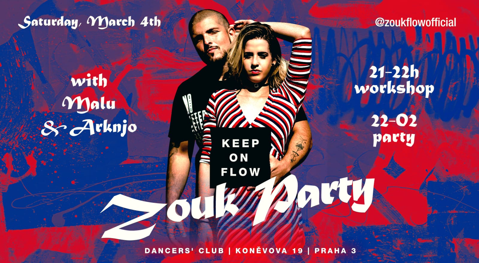 Zouk Flow workshop and Zouk party with Arknjo & Malu