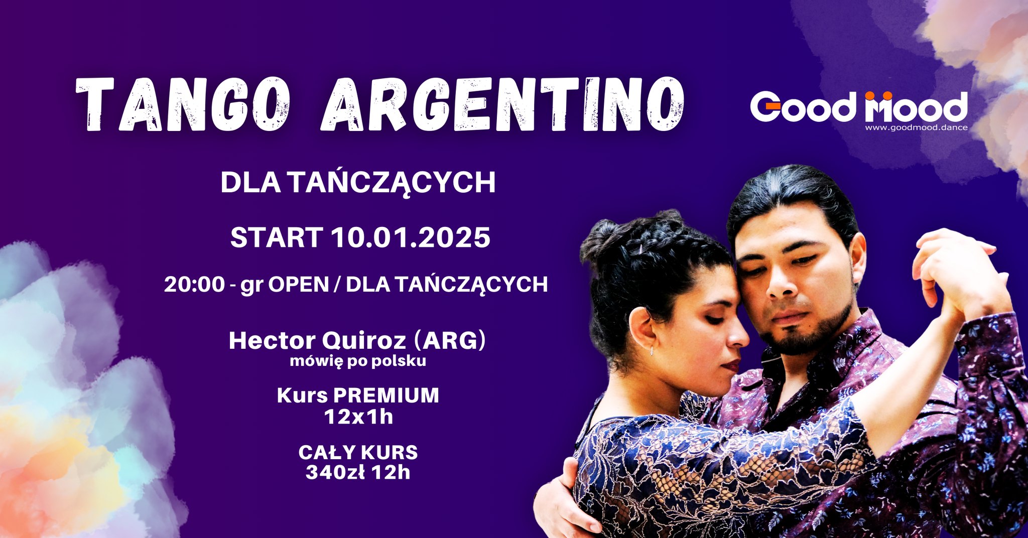 TANGO ARGENTINO DLA TAŃCZĄCYCH ★ 12x1h ★ Piątek 20:00-21:00 ★ 10.01.2025 ★ Good Mood