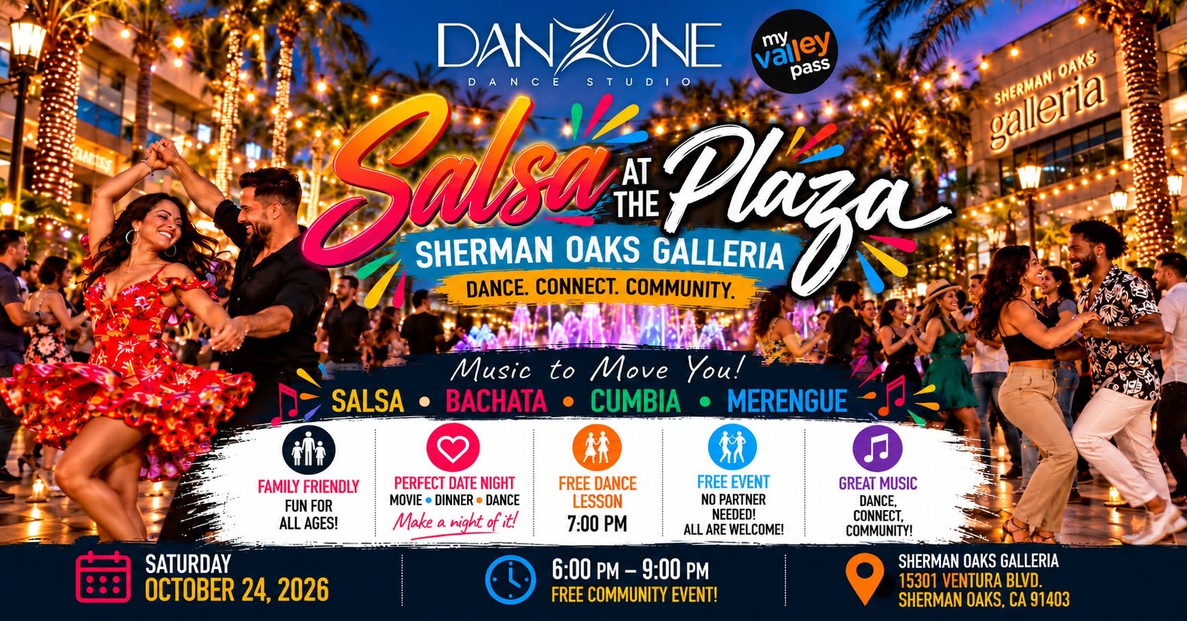Salsa at the Plaza, (free event in Sherman Oaks)
