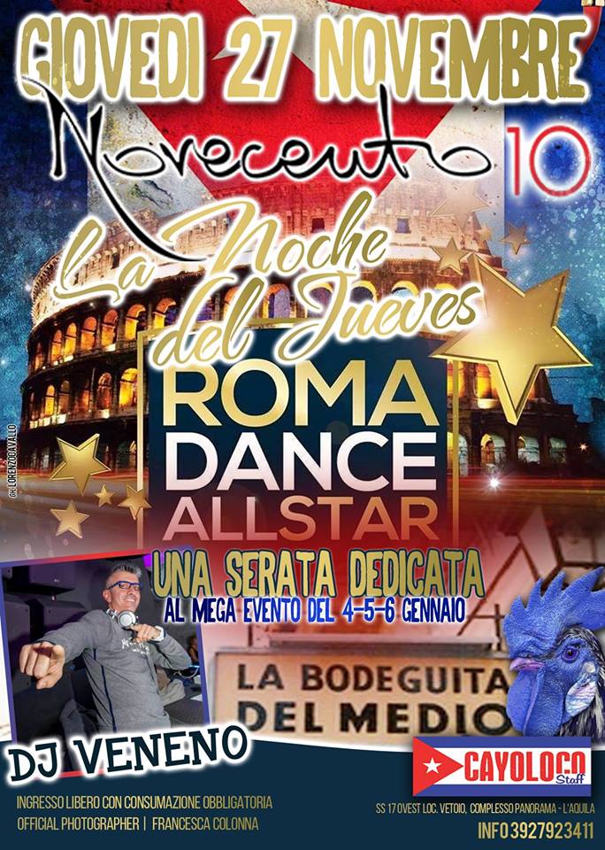 ♩♪♭♫♬ LA NOCHE DEL JUEVES - Serata ROMA DANCEALLSTAR - 27 NOVEMBRE 2014