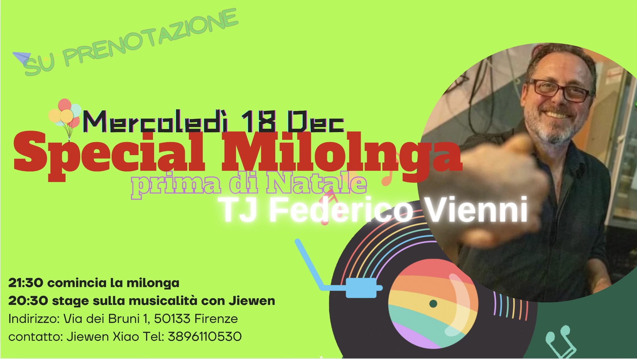 Milonga Party alle Cure con TJ Federico Vienni