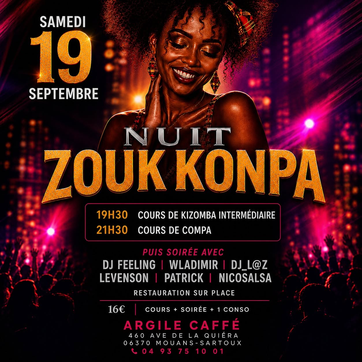 Nuit Zouk Konpa à l'Argile Caffé⭐2salles 2ambiances