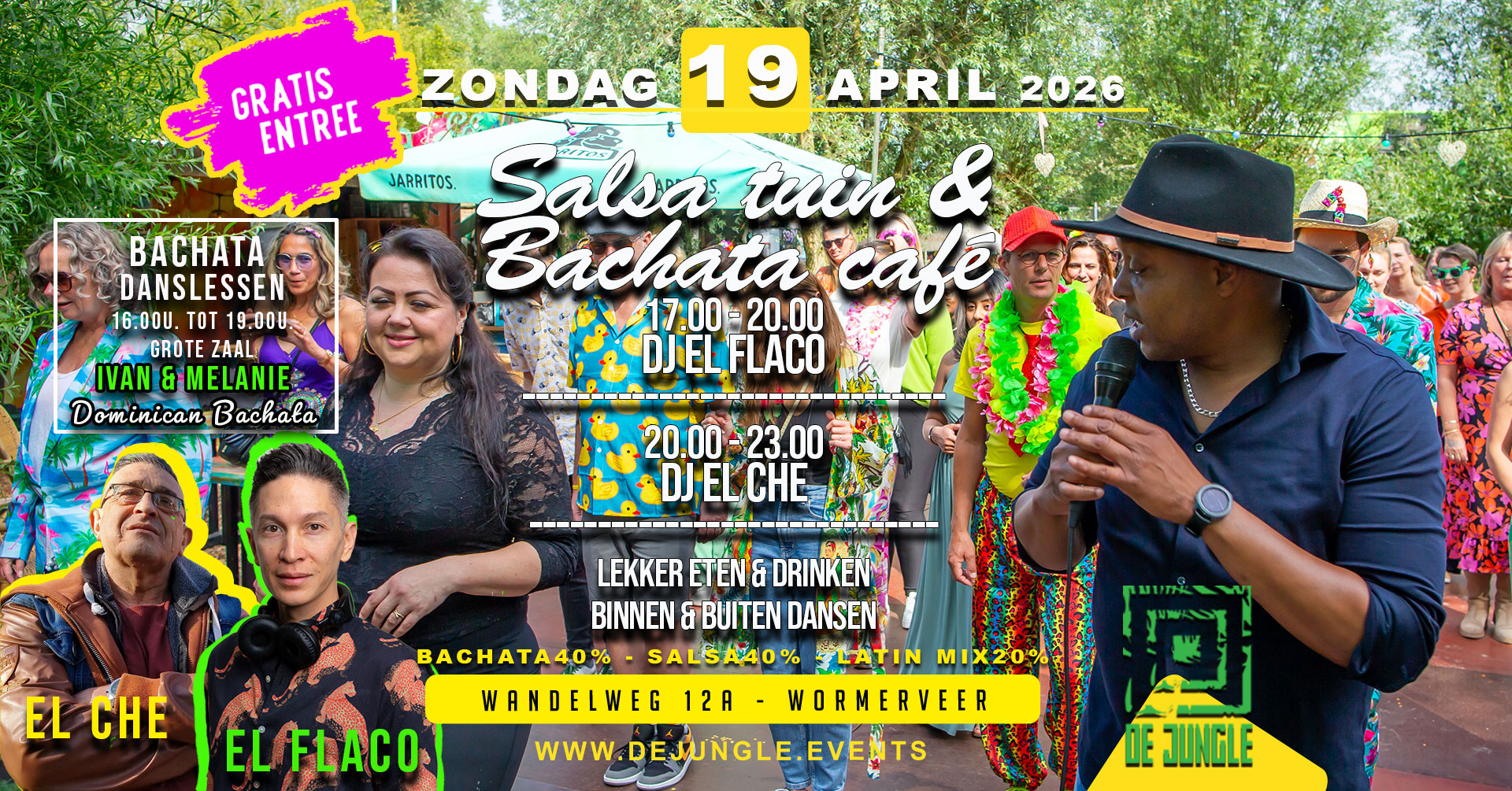 Salsa Tuin & Bachata Café met Ivan & Melanie en Che & Flaco