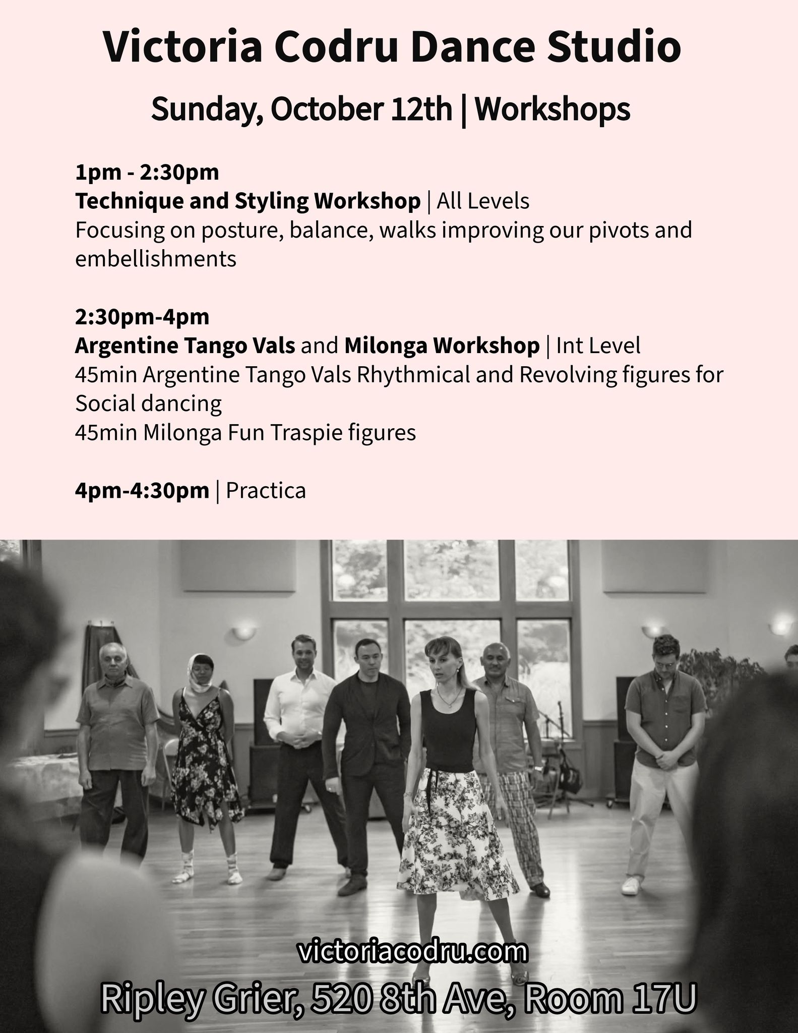 Technique Workshop and Argentine tango Vals & Milonga Workshop