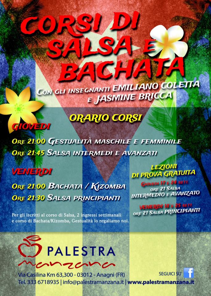 Corsi di SALSA ad ANAGNI *PALESTRA MANZANA* con EMILIANO COLETTA e JASMINE BRICCA
