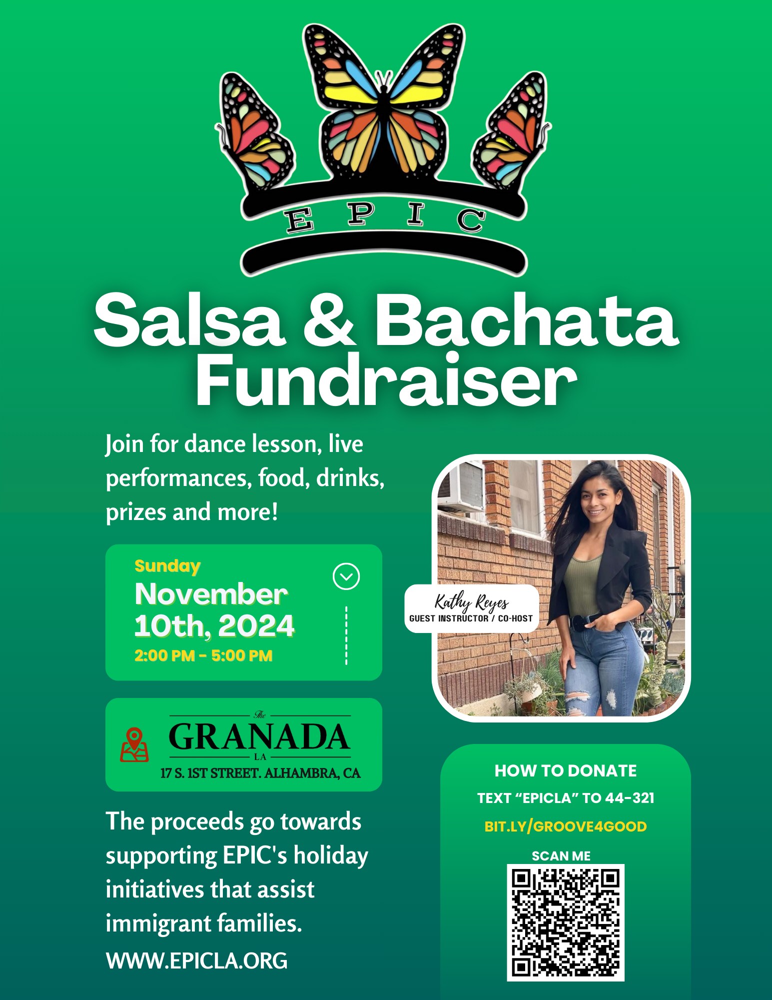 Salsa & Bachata Fundraiser with Kathy Reyes for EPIC LA
