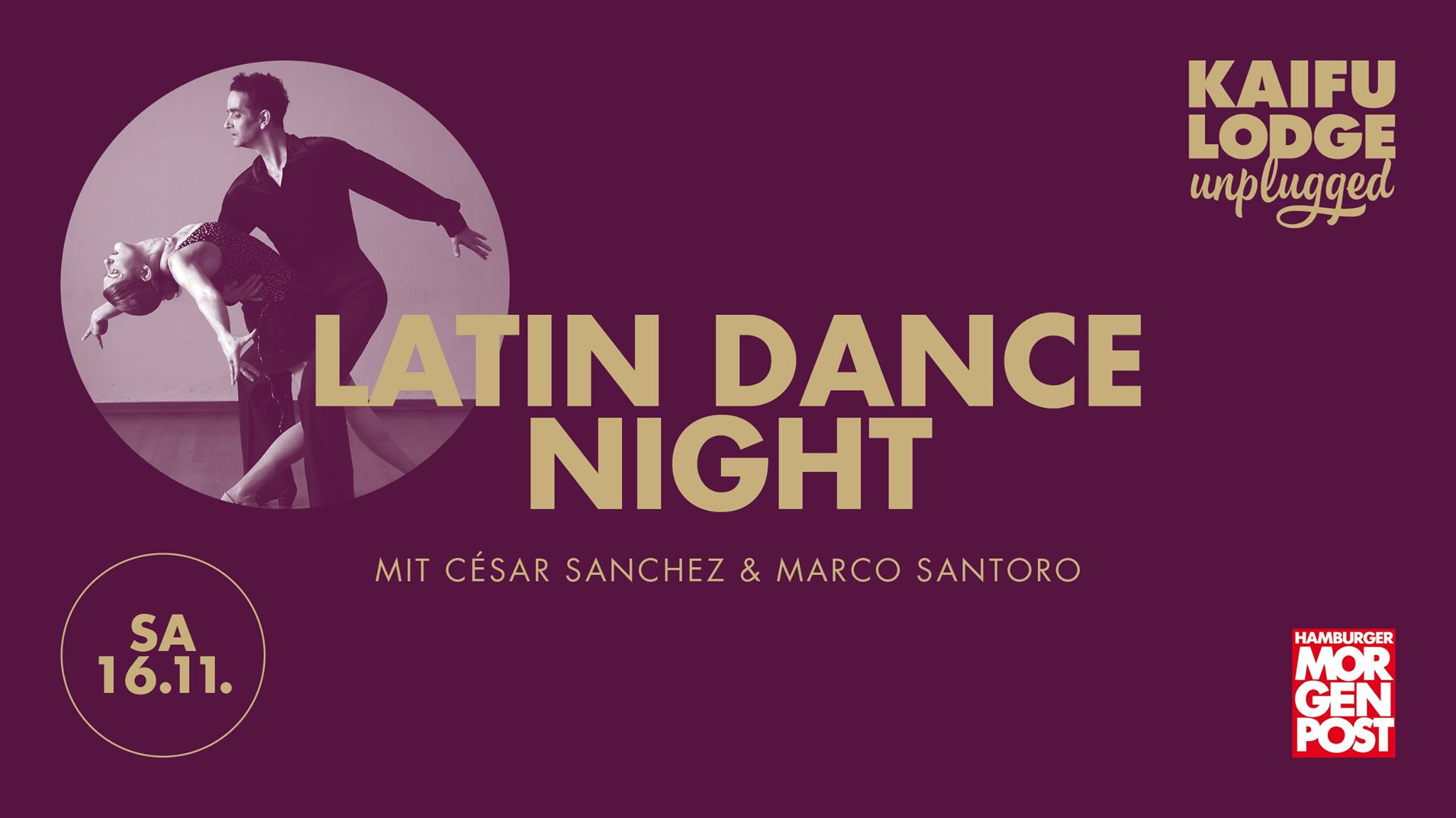 Latin Dance Night mit César Sanchez und Marco Santoro Sa 16.11