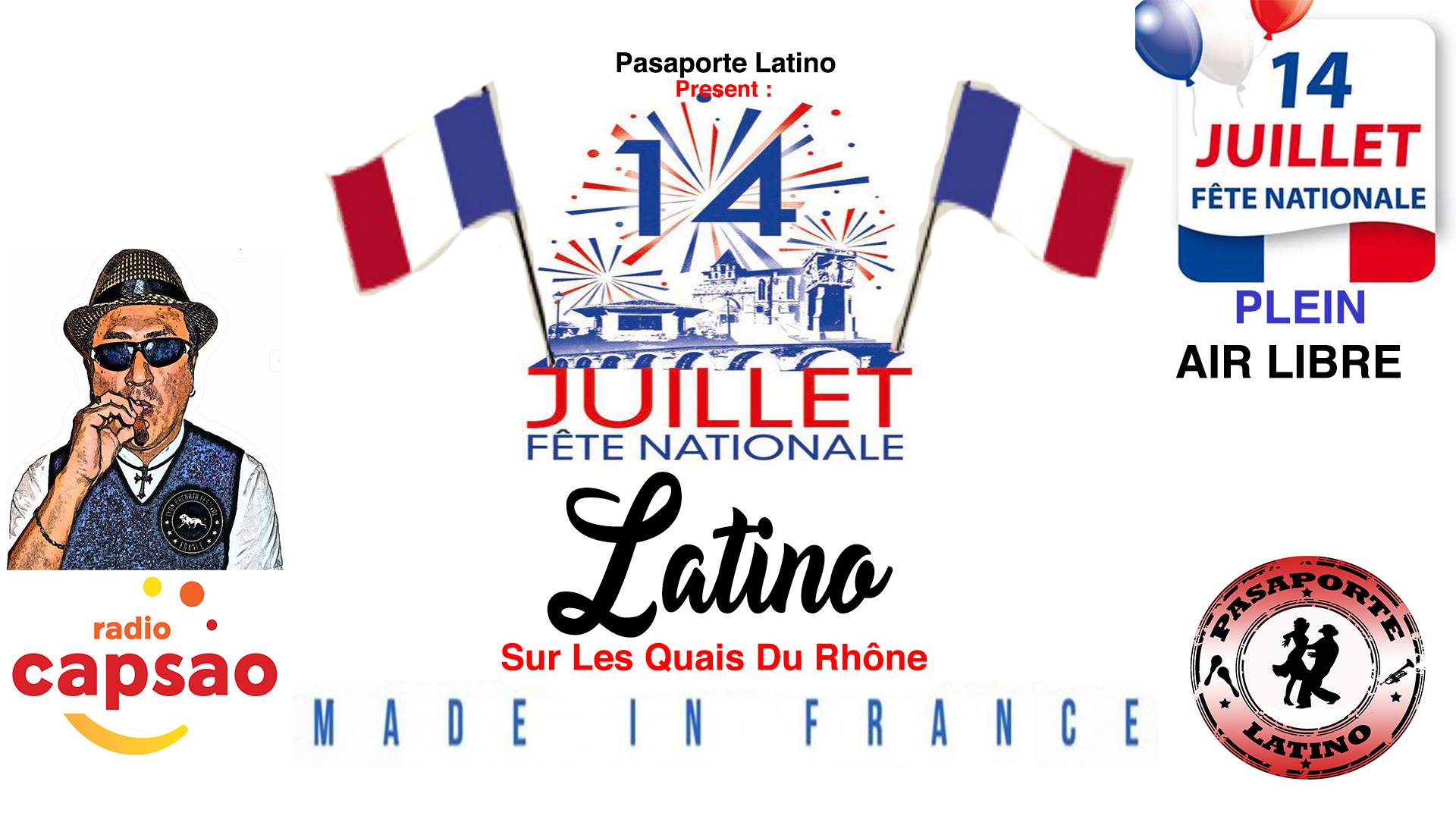 Latino Spéciale 14 Juillet Fête Nationale quais Rhône Aire Libre