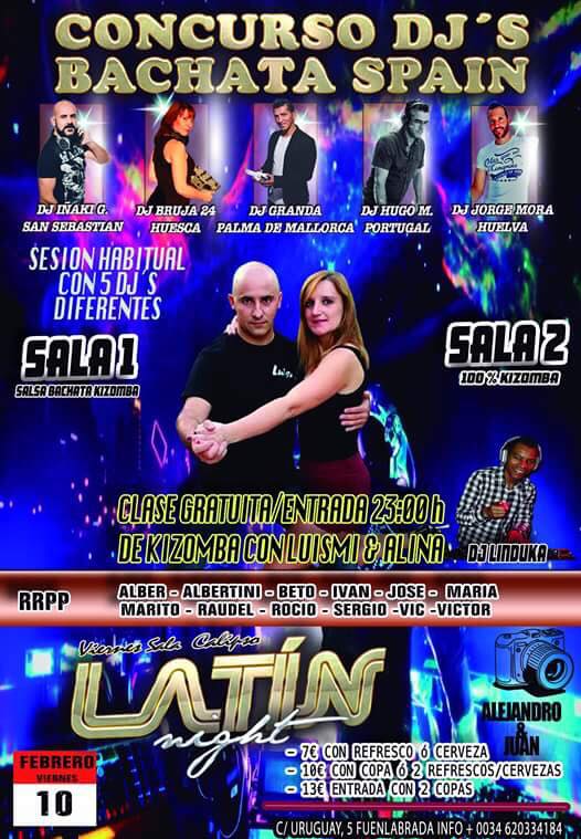 Concurso Dj´s Bachata Spain en Sala Calipso V10Feb2017