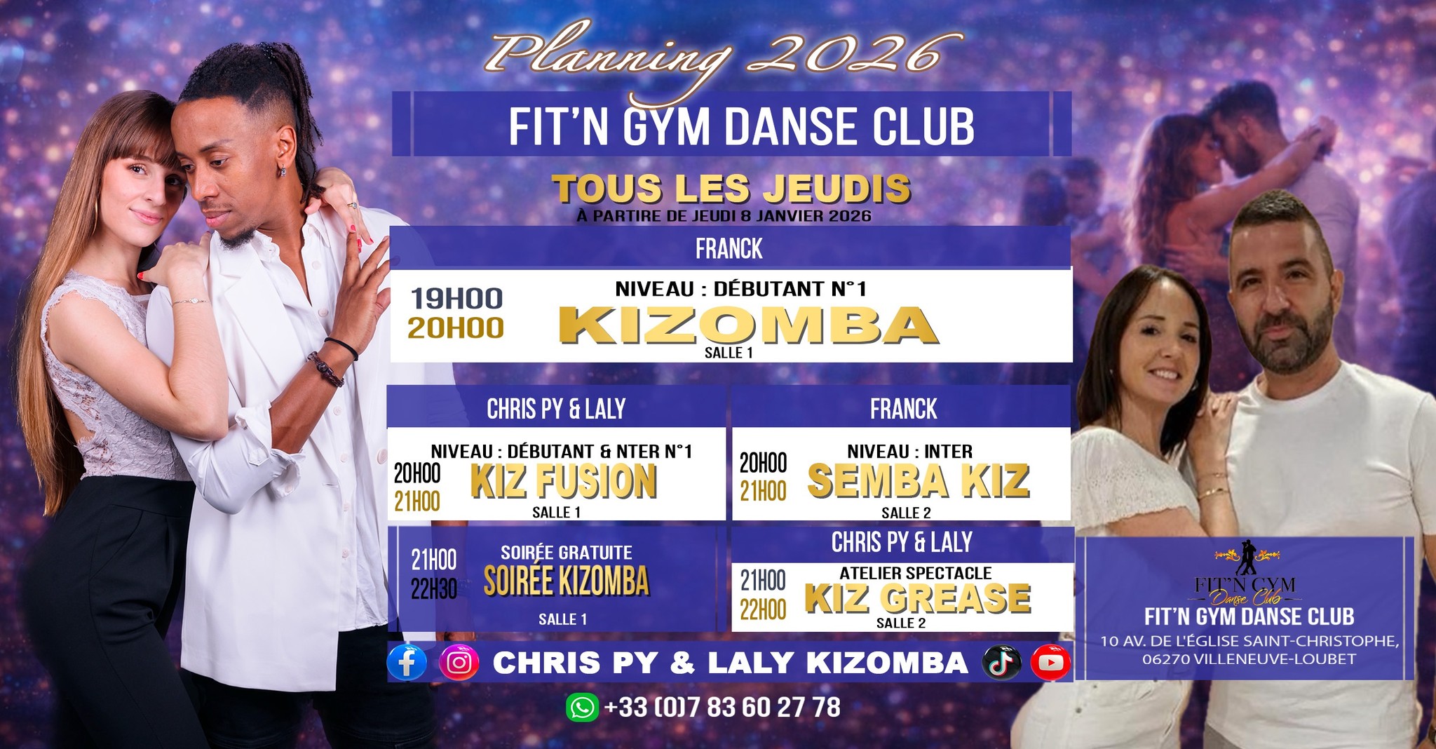 Nouveau programme : COURS HEBDOMADAIRES DE KIZOMBA - avec Chris Py & Laly