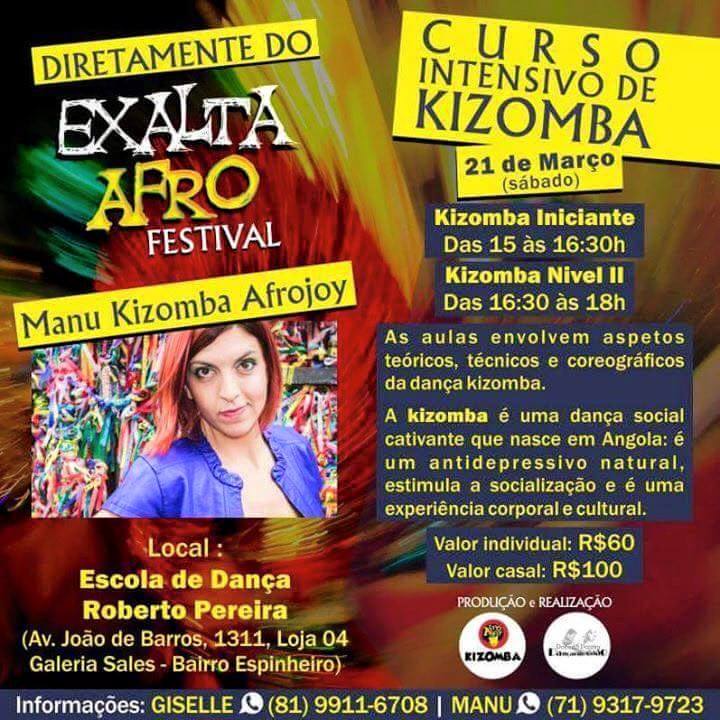 21 MAR WORKSHOP INTENSIVO DE KIZOMBA em RECIFE - PE com a Kizomba Afroj