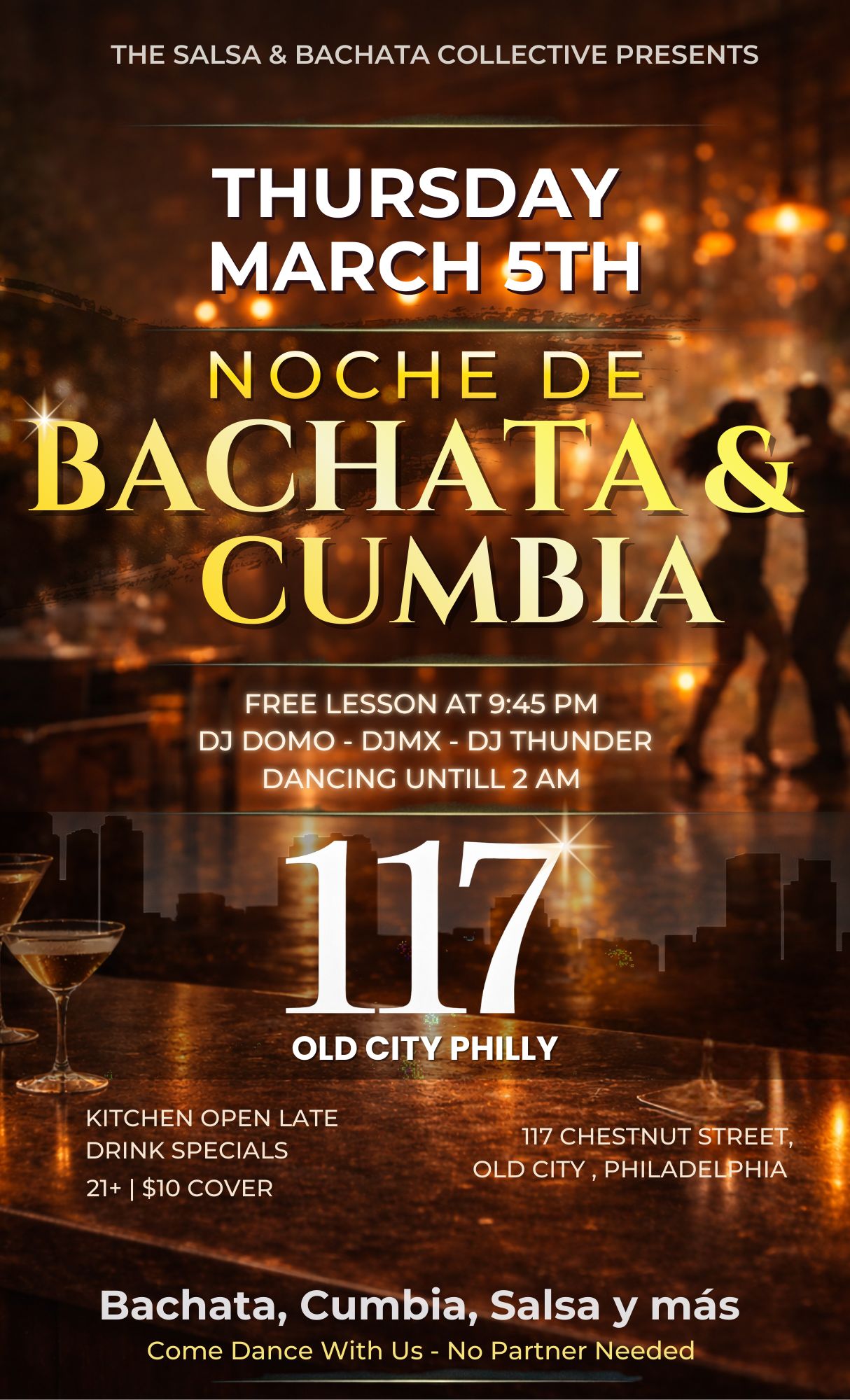 Noche de Bachata y Cumbia at 117 Old City Philly