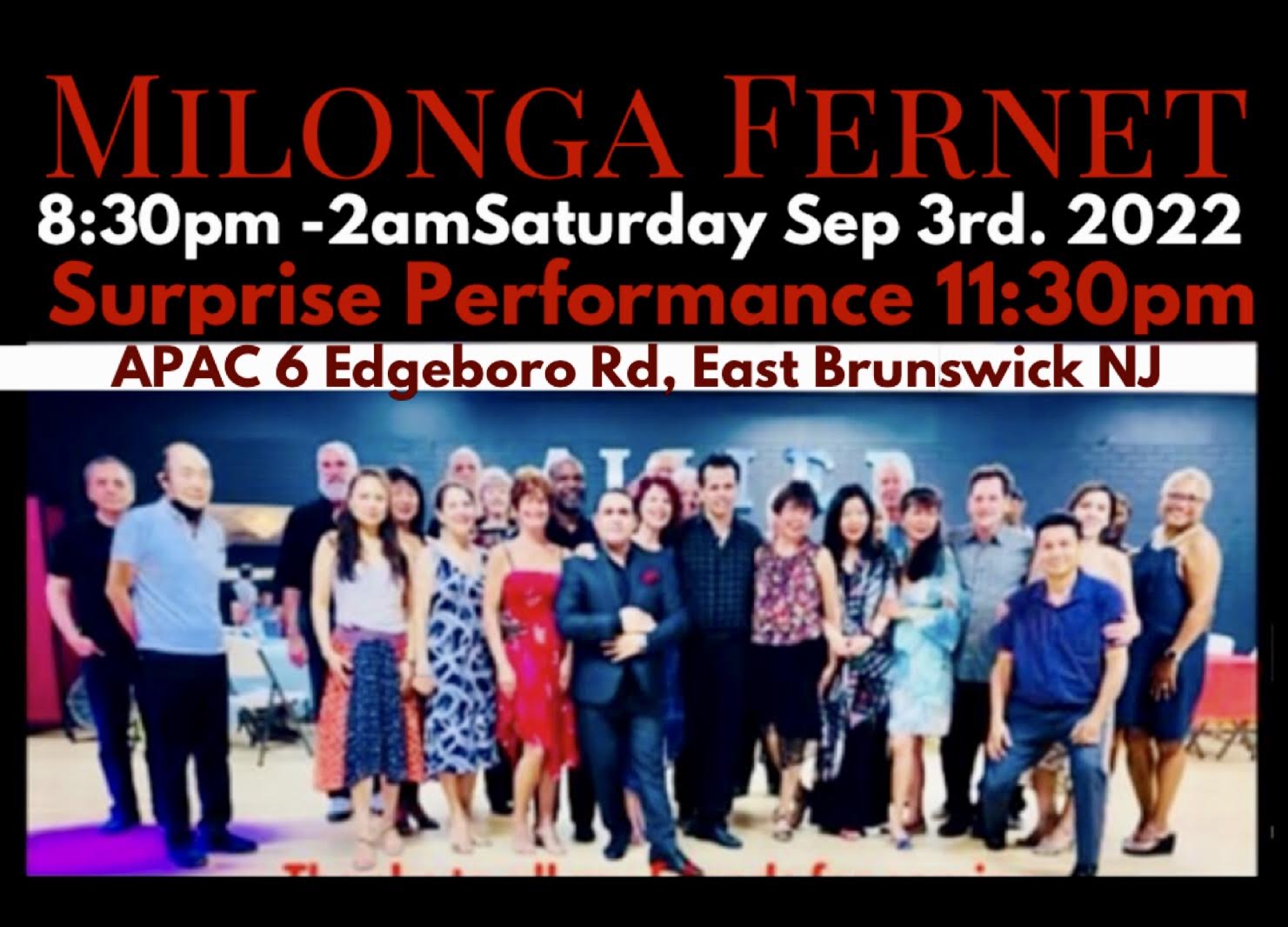 MILONGA FERNET DJ Jon will take request ask him any tandas you would like to dance!