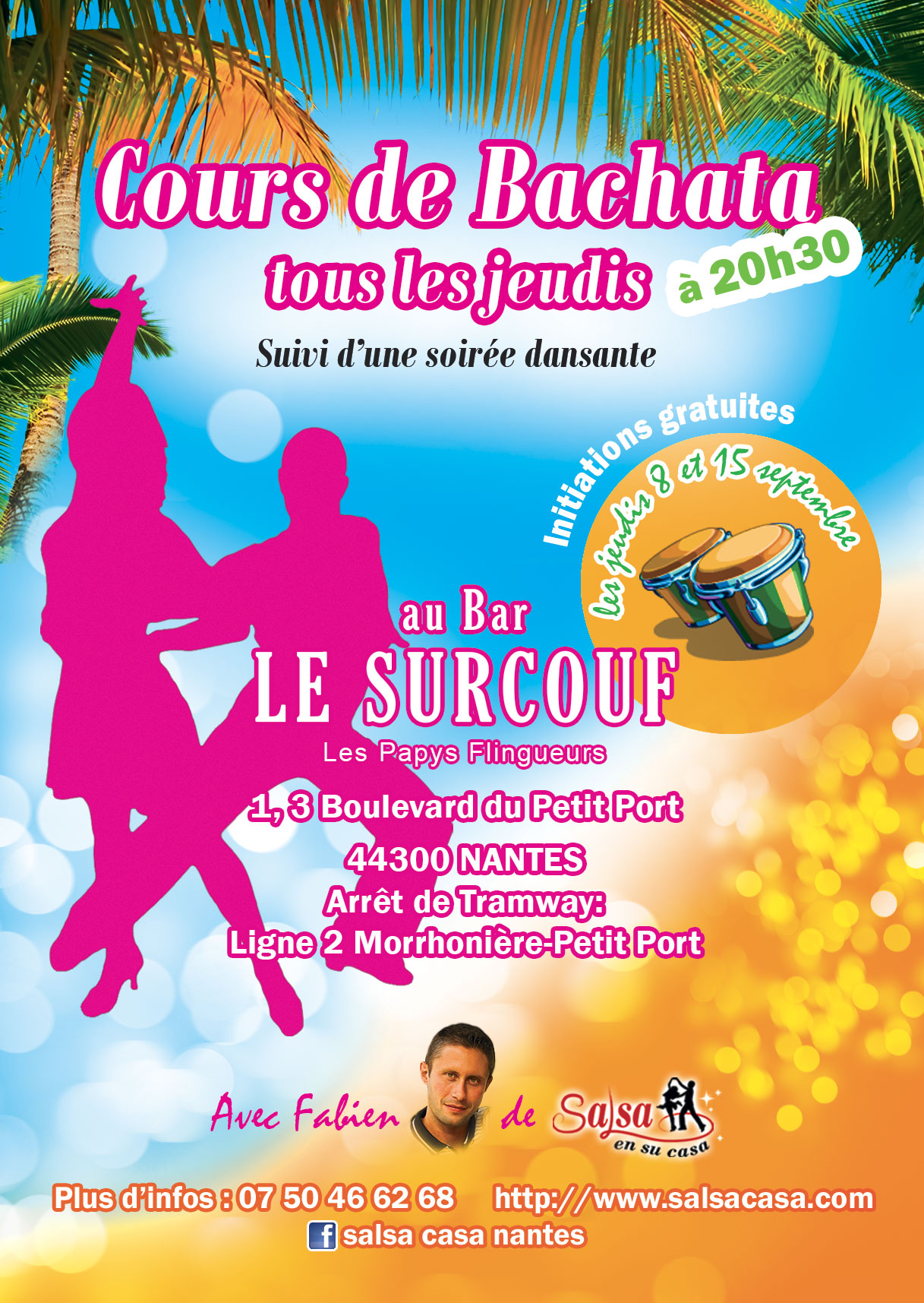 Cours Bachata + Practica gratuite au bar Le Surcouf