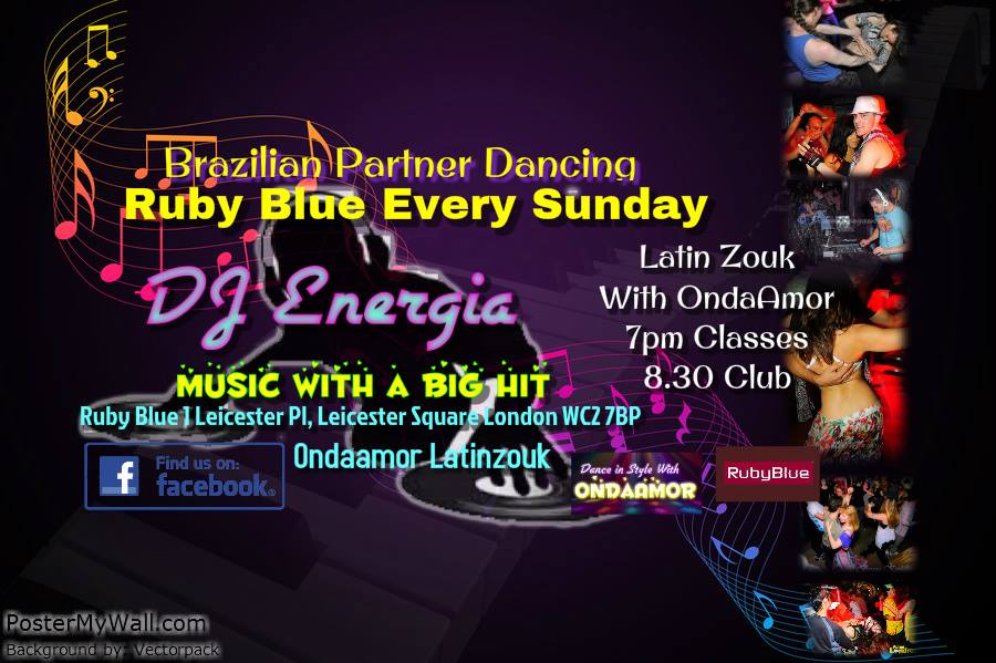 Latin Zouk Sundays Brazilian Partner dancing & Party with DJ Energia