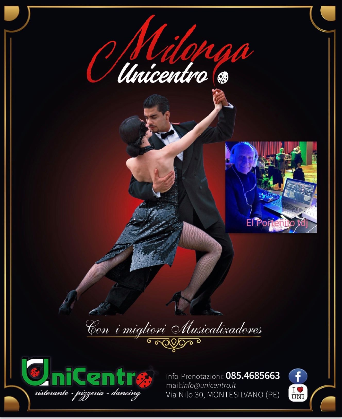 Milonga Unicentro in terrazza con El Portenito Tj