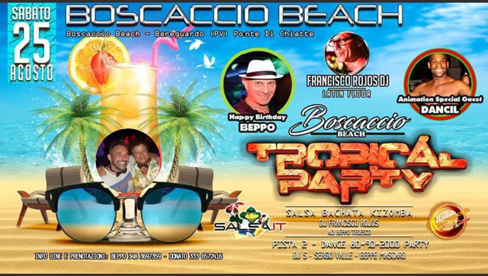 Sabato 25* agosto Boscaccio Beach party Latino