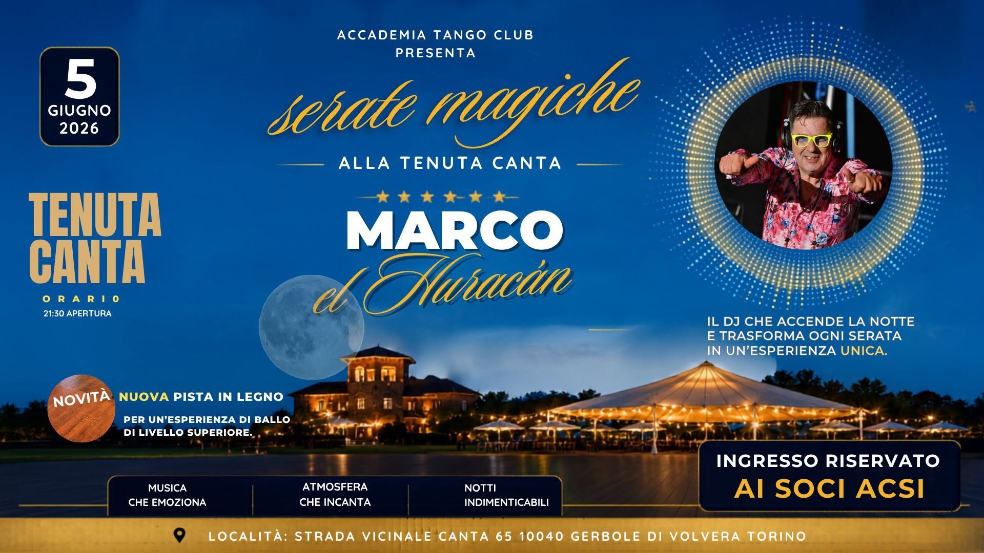 5 giugno inaugurazione Serate Magiche alla Tenuta Canta