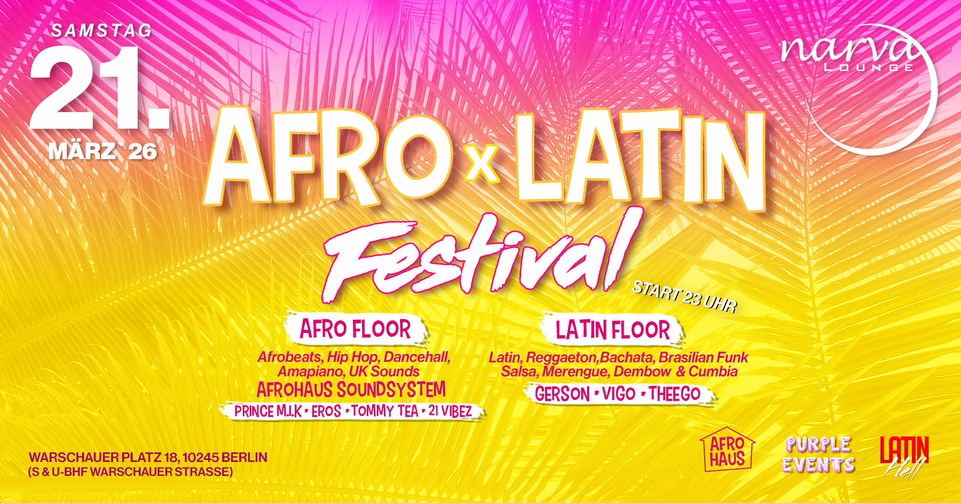 AFRO LATIN FESTIVAL I Narva Lounge