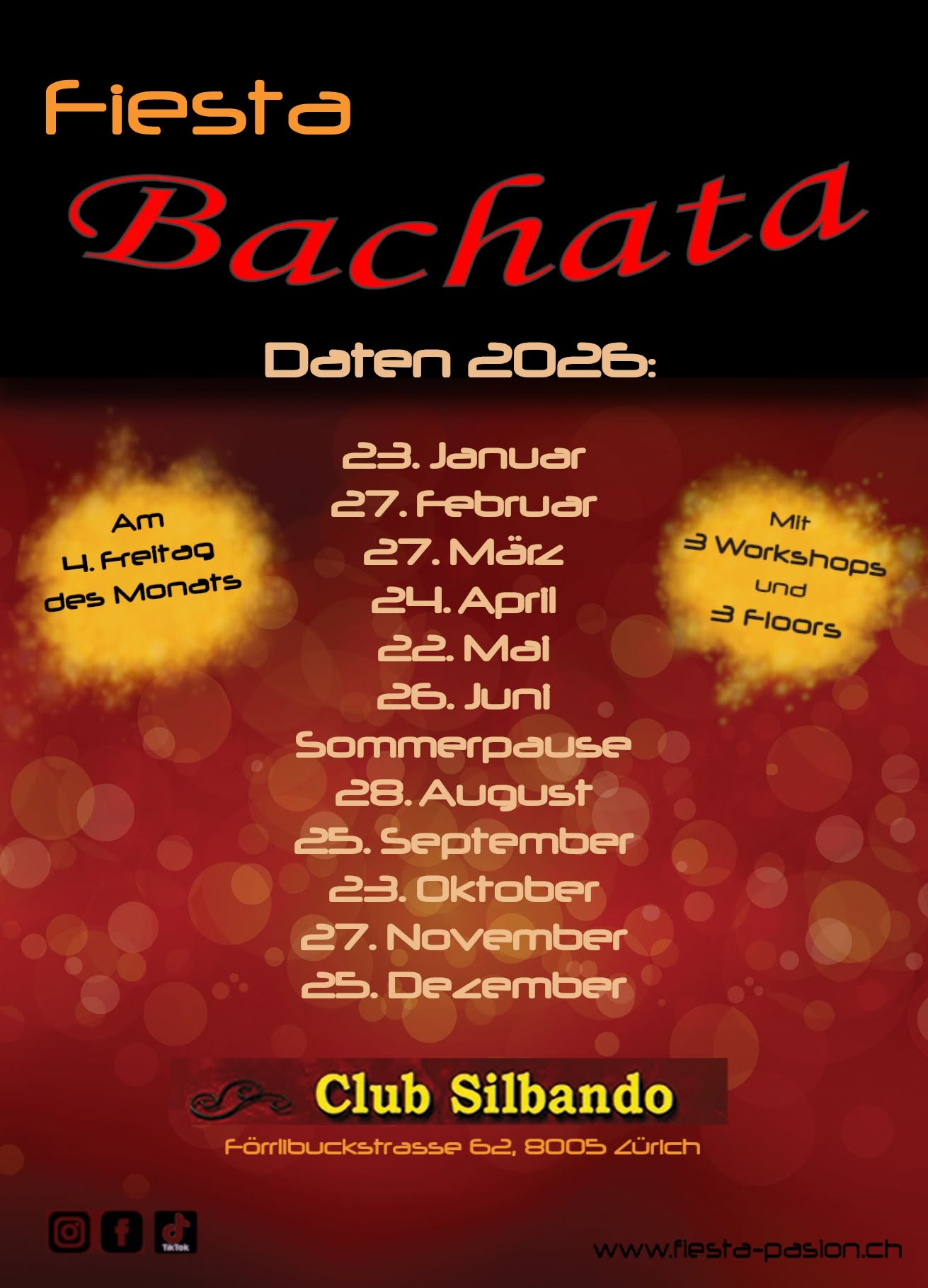 Fiesta Bachata - 2 Workshops und 2 Big Floors